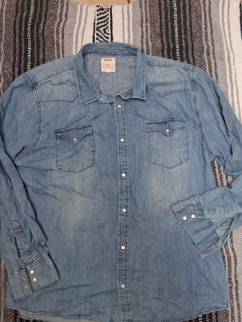 Levi's Light Blue Denim Button-Down Western Shirt